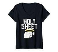Femme Holy Sheet Papier Toilette Feuille sacrée T-Shirt avec Col en V