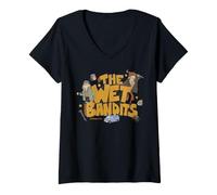 Femme Home Alone Bandits Noël T-Shirt avec Col en V