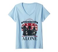Femme Home Alone Know Noël T-Shirt avec Col en V