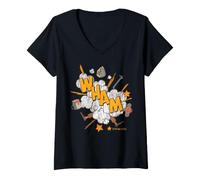 Femme Home Alone Wham Noël T-Shirt avec Col en V