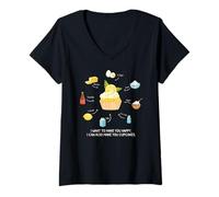 Femme Homemade Lemon Cupcakes Recipe, Birthday Cakes Funny Cupcake T-Shirt avec Col en V