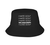 Femme Homme Bob Beau Coup ! J'adore Le Golf 2 Noir 7 Chapeau De Soleil Anti-UV Casquette Visière Mode Chapeaux De Seau pour Randonnée Voyage Pêche