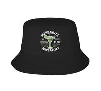 Femme Homme Bob Cocktail Club Quand La Vie Vous Donne des Citrons Verts, Faites des Margaritas Noires 18 Bucket Hat Pliable Chapeau De Pêcheur Coupe-Vent Casquette Visière pour Voyage Vacances