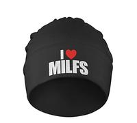 Femme Homme Bonnet À Revers Drôle, J'adore Les Milfs, J'aime Les Milfs Bonnet d'hiver Mode Bonnets Tricoté Chaud Bonnets De Ski pour Patinage Hiver Quotidien