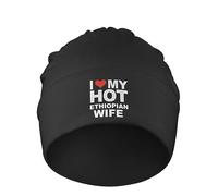 Femme Homme Bonnet À Revers J'aime Les Cadeaux De Ma Femme Éthiopienne Hiver Chapeaux Classique Bonnet d'hiver Mode Bonnets De Ski pour Course Hiver Patinage