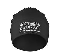 Femme Homme Bonnet À Revers Je Peux Tout Faire - Verset Chrétien sur La Foi Bonnet d'hiver Classique Bonnets De Ski Mode Hiver Chapeaux pour Ski Hiver Course