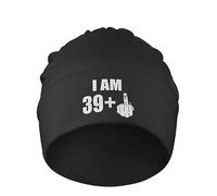Femme Homme Bonnets De Ski J'Ai 40 Ans, Doigt d'honneur pour Mon 40E Anniversaire Bonnets Tricoté Doux Bonnet À Revers Chaud Bonnet d'hiver pour Ski Hiver Course