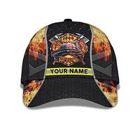 Femme Homme Casquette Baseball Réglable Casquette Hip Hop Séchage Rapide Snapback Casquette pour Pêche Camping Adulte Marteau De Hache De Pompier sur Le Modèle en Métal De Feu