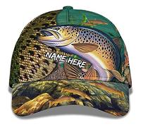 Femme Homme Casquette De Baseball Réglable Chapeaux Pare-Soleil Casquette Trucker Hip Hop Respirant Snapback Casquette Impression 3D Pêche À La Truite Personnalisée - Fisher