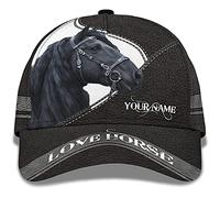 Femme Homme Casquette De Baseball Réglable Chapeaux Pare-Soleil Casquette Trucker Hip Hop Respirant Snapback Casquette Cheval Noir Personnalisé 3D - À Cheval