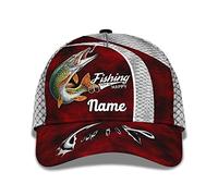 Femme Homme Casquette De Baseball Réglable Chapeaux Pare-Soleil Casquette Trucker Hip Hop Respirant Snapback Casquette Pêche Au Brochet Personnalisable en Impression 3D - Fishing Make Happy