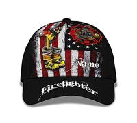 Femme Homme Casquette De Baseball Réglable Chapeaux Pare-Soleil Casquette Trucker Respirant Snapback Casquette Impression 3D Personnaliser Pompier Américain - Casquette Pompier Usa Drapeau Vintage