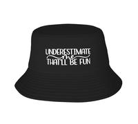 Femme Homme Chapeaux De Plage sous-Estimez-Moi, Ça Va Être Amusant 2 Chapeau De Soleil Respirant Chapeau De Pêcheur Mode Chapeaux De Seau pour Pêche Vacances Camping