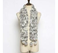 Femme Homme Echarpe Écharpe d'hiver en forme de lapin for femme, écharpe naturelle et chaude, à la mode, rangée douce, véritable lapin Hiver Chaud (Color : G, Size : 120cm)