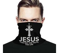 Femme Homme Echarpe Tête Pirate Jésus, Le Chemin, La Vérité, La Vie, L'Épée De La Croix Décoration Faciale Anti-Solaire Headwrap Élastique Echarpe Gaiter pour Randonnée Course À Pied Ski