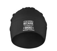 Femme Homme Hiver Chapeaux Je suis Là Parce Que Tu As Cassé Quelque Chose. Bonnets Tricoté Classique Bonnet d'hiver Chaud Bonnet À Revers pour Ski Hiver Course