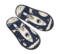 Femme Homme Hiver Chaud Pantoufles Fusée Dans L'Espace Chaussons Usage Unique Personnalisé Chaussures D'Intérieur Classique Pantoufle Pour Piscine Maison Hôtel L