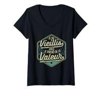 Femme Homme Je ne Vieilli pas je prend de la valeur Drôle Papa T-Shirt avec Col en V