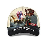 Femme Homme Snapback Casquette Réglable Casquette Trucker Vintage Strapback Cap pour Sport Hip Pop Pêche N'Oubliez Jamais 2001 11 Septembre 2001 Attaque Terroriste Pompier