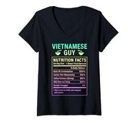 Femme Hommes Fiers de Gars vietnamiens drôles avec des Racines vietnamiennes T-Shirt avec Col en V