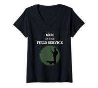 Femme Hommes sur Le Terrain Hunter Hunt Ranger Wild Animal T-Shirt avec Col en V