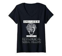 Femme Homo Sapiens ressemble à un tueur en série écologique T-Shirt avec Col en V