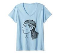 Femme Honduras Billete Catracho Latino Hondurien Copan Indio Maya T-Shirt avec Col en V