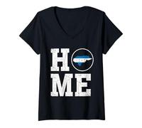 Femme Honduras Home Map Carte Vintage Vieilli T-Shirt avec Col en V