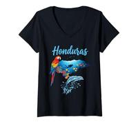 Femme Honduras Tropical Wildlife Plongée sous-Marine et Aventure océanique T-Shirt avec Col en V