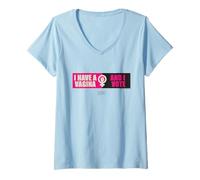 Femme Honey Don’t! I Have A Vagina and I Vote T-Shirt avec Col en V