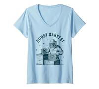 Femme Honey Harvest Apiculteur Apiary Farming Bee Life T-Shirt avec Col en V
