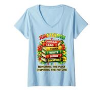 Femme Honor The Past Inspire The Future Juneteenth Pride T-Shirt avec Col en V