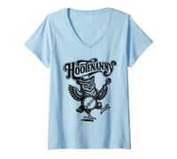 Femme Hootenanny! Funny Banjo Owl Country Bluegrass Cottagecore T-Shirt avec Col en V