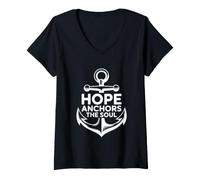 Femme Hope Anchors The Soul T-Shirt avec Col en V