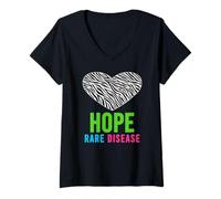 Femme Hope Chemise de Sensibilisation aux Maladies rares - Journée des Maladies rares 2026 T-Shirt avec Col en V