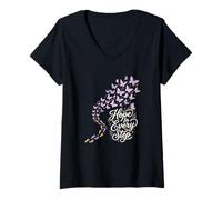Femme Hope in Every Step Conscience Fausse Couche Perte de Grossesse T-Shirt avec Col en V