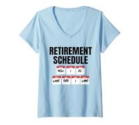 Femme Horaire de Retraite : Maintenant, Je Fais ce Que Je Veux T-Shirt avec Col en V
