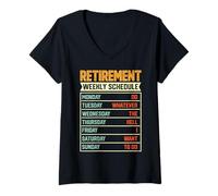 Femme Horaire hebdomadaire de Retraite Faites Tout ce Que Je Veux Faire T-Shirt avec Col en V