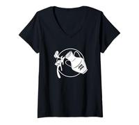 Femme Horoscope du Zodiaque Verseau T-Shirt avec Col en V