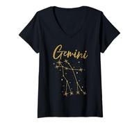 Femme Horoscope signe du zodiaque Gémeaux Juin Anniversaire Mai Hommes Femmes Enfant T-Shirt avec Col en V