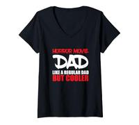 Femme Horreur Movie Dad Like A Regular Dad But Cooler Halloween T-Shirt avec Col en V
