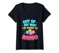 Femme Hors de Mon Chemin, Je deviens Une drôle de joueuse de Bingo, Maman, Grand-mère T-Shirt avec Col en V