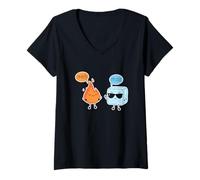 Femme Hot Fire Cooler Cube Ice Cute Kawai Funny Statement T-Shirt avec Col en V