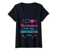 Femme Hot Girl Anxiety Glam Therapy Humour Overthinking Esthétique T-Shirt avec Col en V