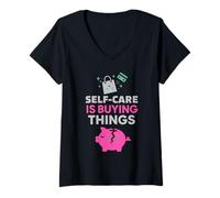 Femme Hot Girl Anxiety Glam Therapy Humour Overthinking Esthétique T-Shirt avec Col en V