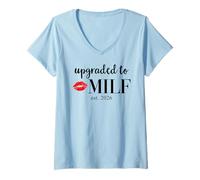 Femme Hot Mom Upgraded Milf 2026 Milfin Ain't Easy Milf est 2026 T-Shirt avec Col en V
