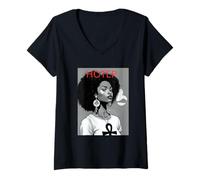 Femme HOTEP T-Shirt avec Col en V