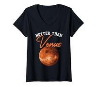 Femme Hotter Than Venus Astronome Astronome Planète T-Shirt avec Col en V