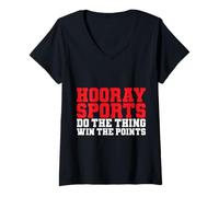 Femme Hourra Sports Do The Thing, gagne Le Point ! Funny Athletic T-Shirt avec Col en V