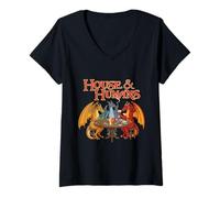 Femme House & Humans - Jeux de Table RPG D20 T-Shirt avec Col en V